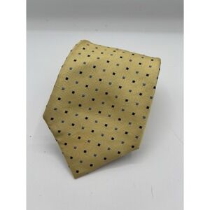 Brooks Brothers Makers Yellow Square Geometric Pattern‎ Silk Tie 3.5"